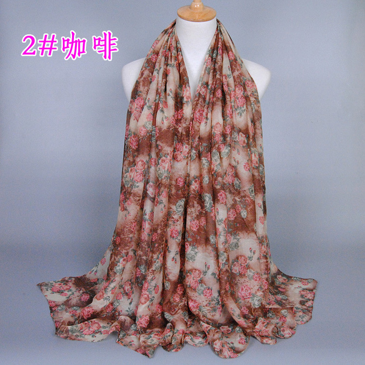 Floral viscose fabric scarf wholesale