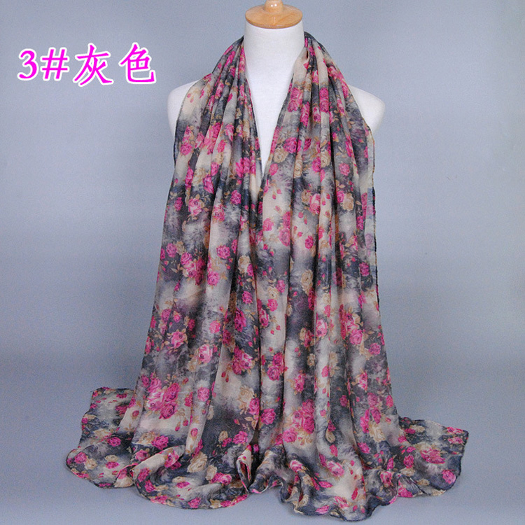 Floral viscose fabric scarf wholesale