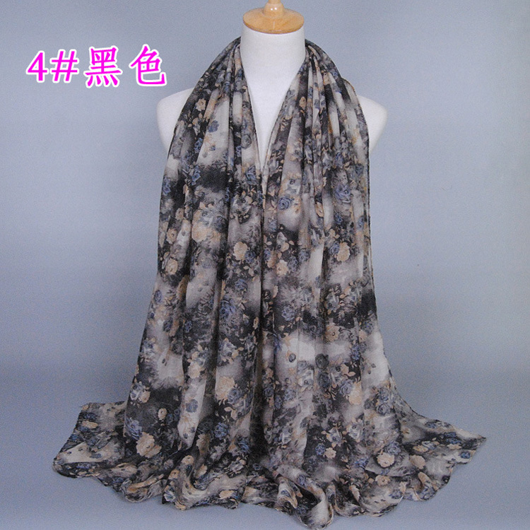 Floral viscose fabric scarf wholesale