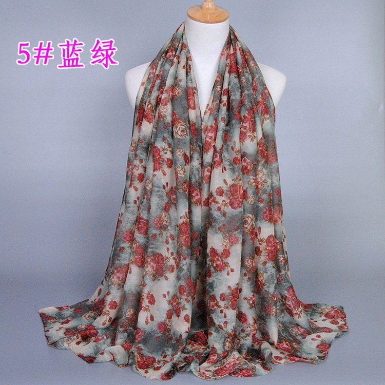 Floral viscose fabric scarf wholesale