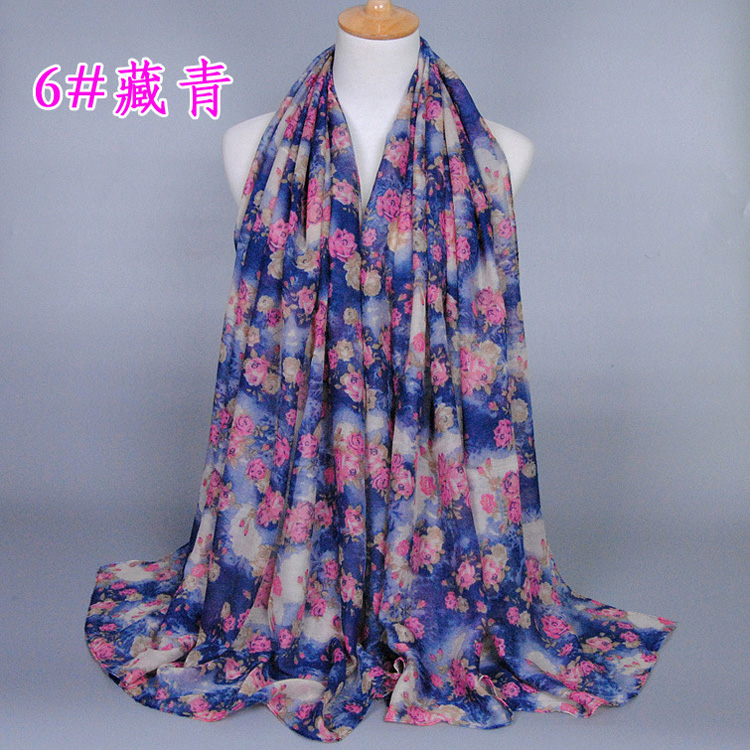 Floral viscose fabric scarf wholesale