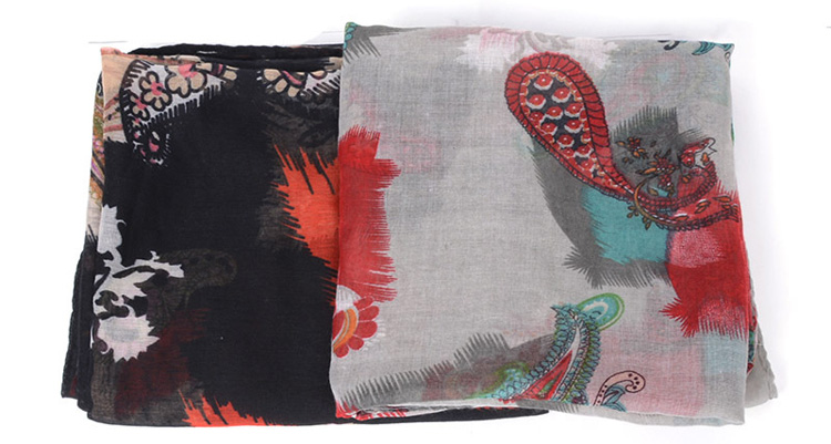 Viscose tassels floral scarf wholesale