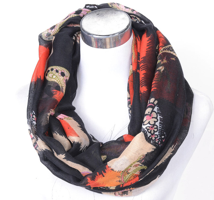 Viscose tassels floral scarf wholesale