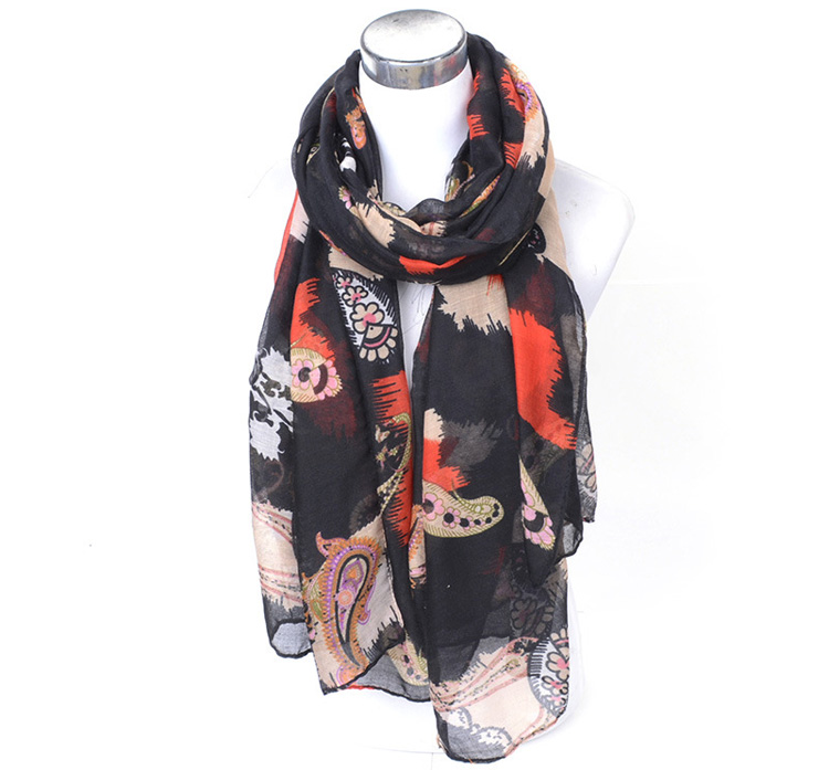 Viscose tassels floral scarf wholesale