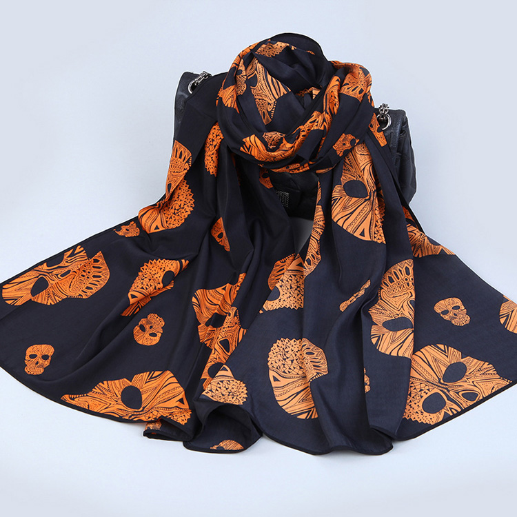 Silk cashmere skull scarf wholesale