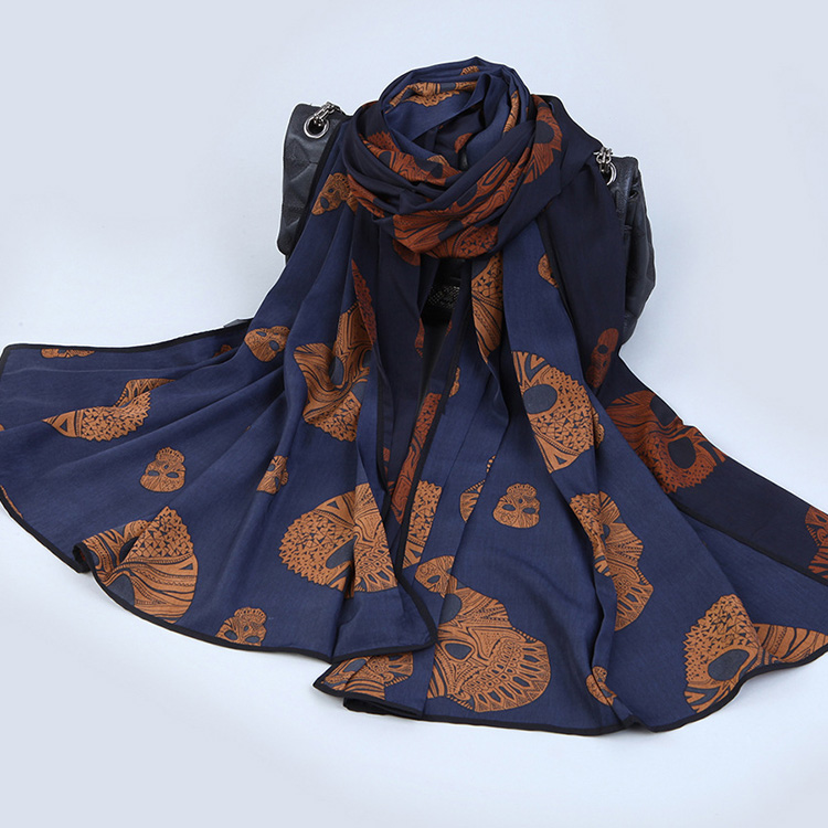Silk cashmere skull scarf wholesale