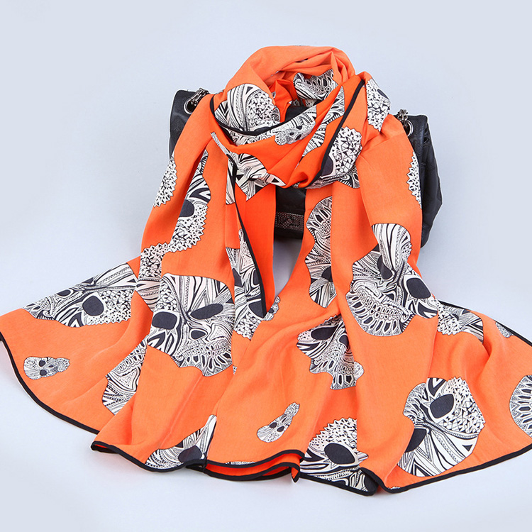 Silk cashmere skull scarf wholesale