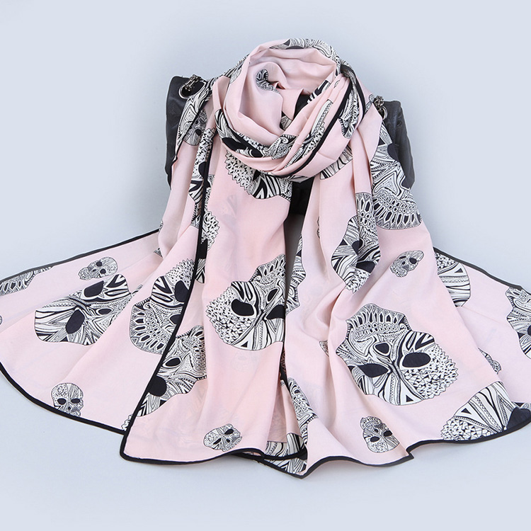 Silk cashmere skull scarf wholesale