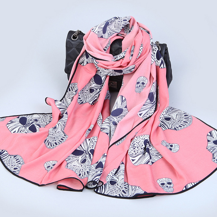 Silk cashmere skull scarf wholesale