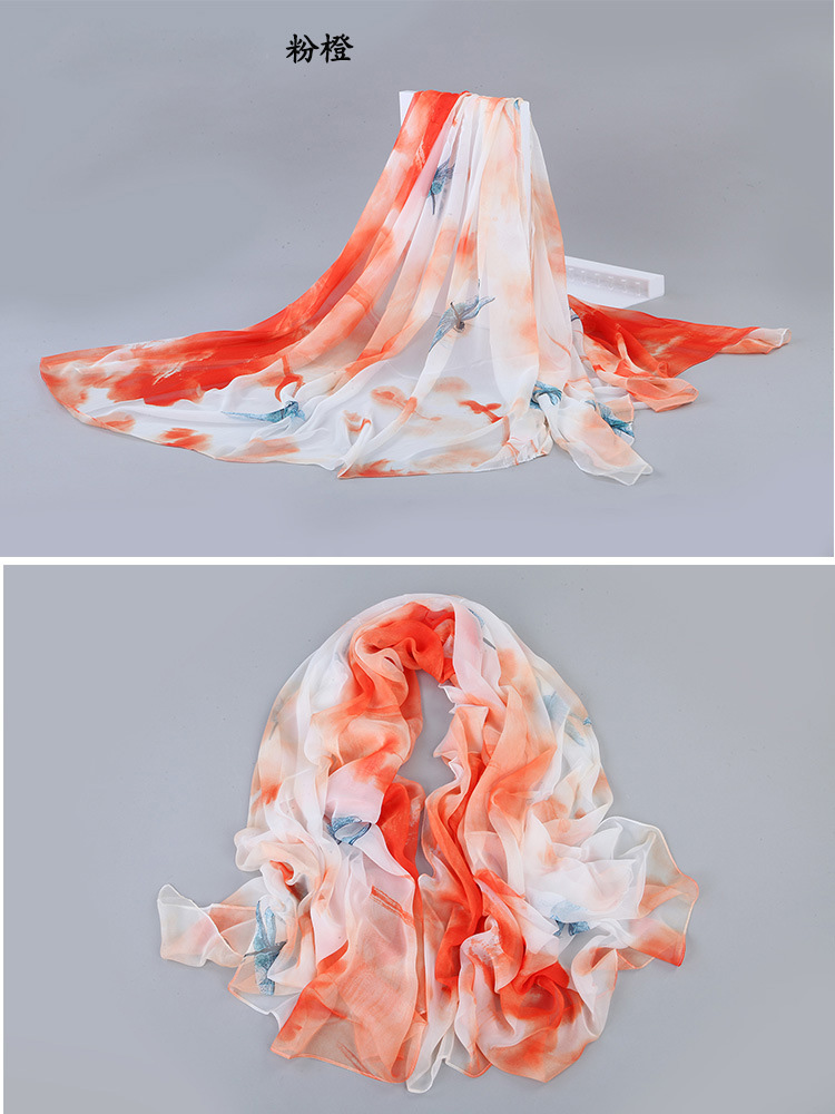 Women silk printed scarf wholesale