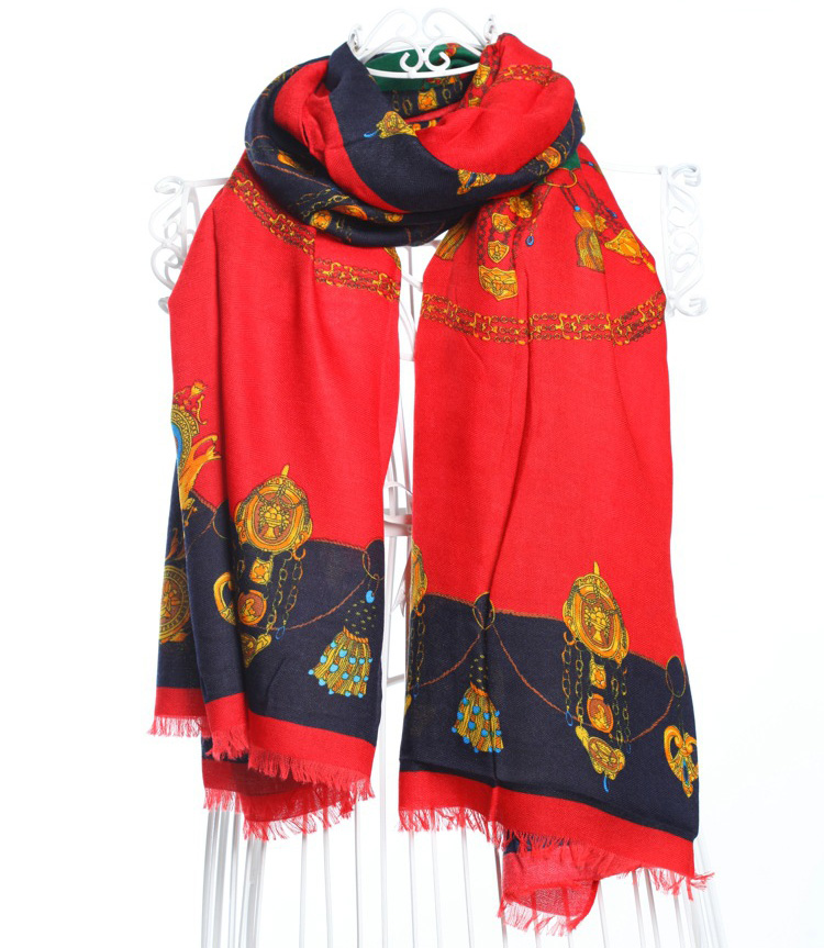 Fringed cotton scarf for women