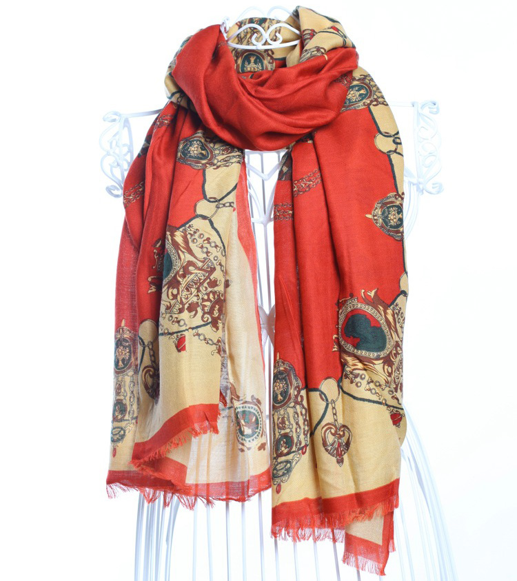 Fringed cotton scarf for women