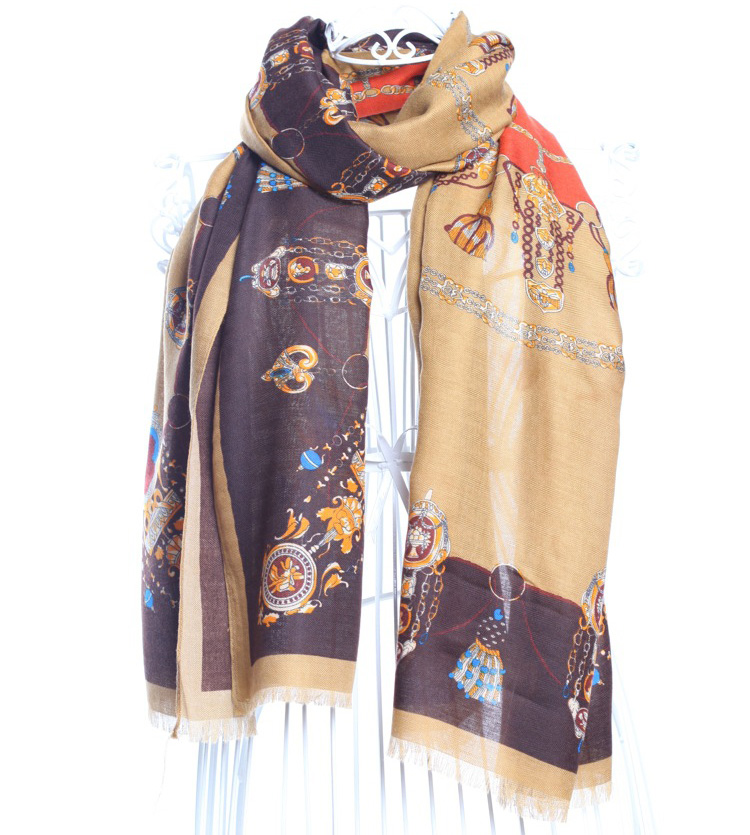 Fringed cotton scarf for women