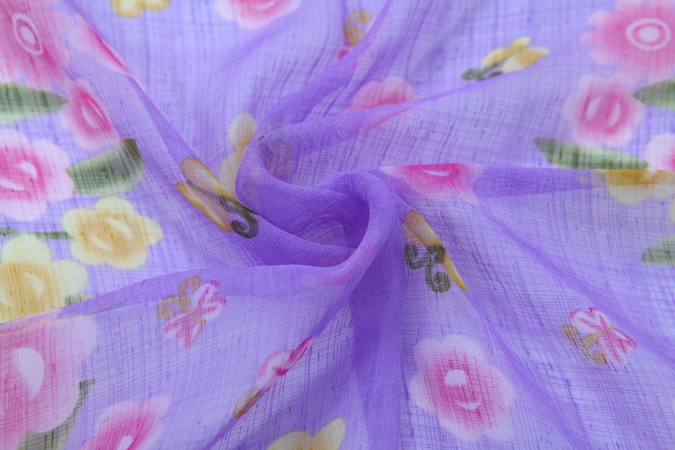 Wholesale floral silk chiffon scarf