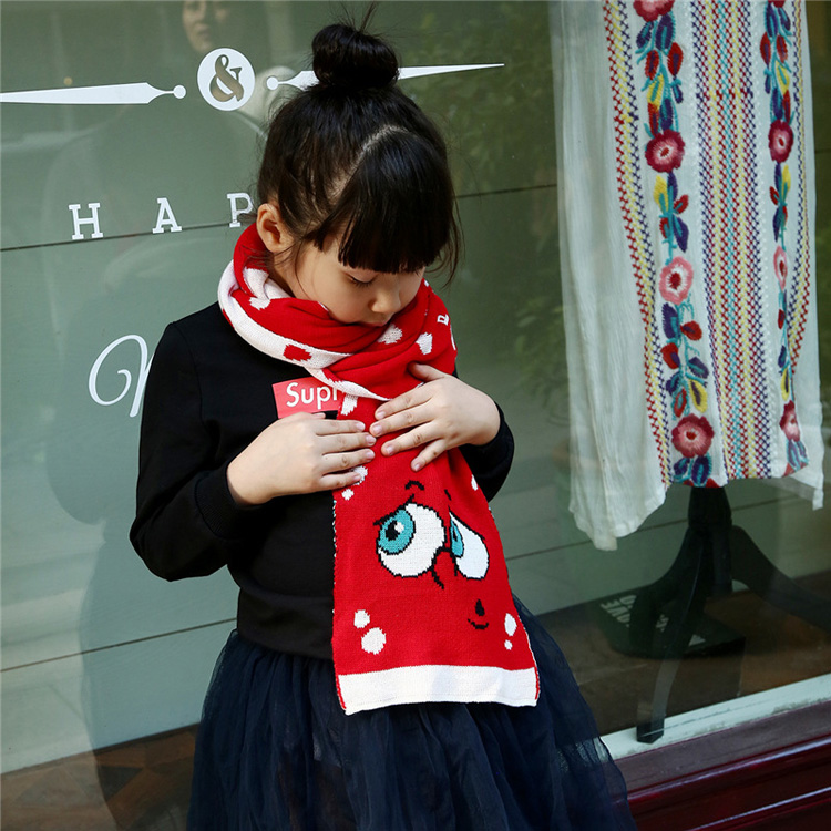 Kids jacquard knitted scarf wholesale