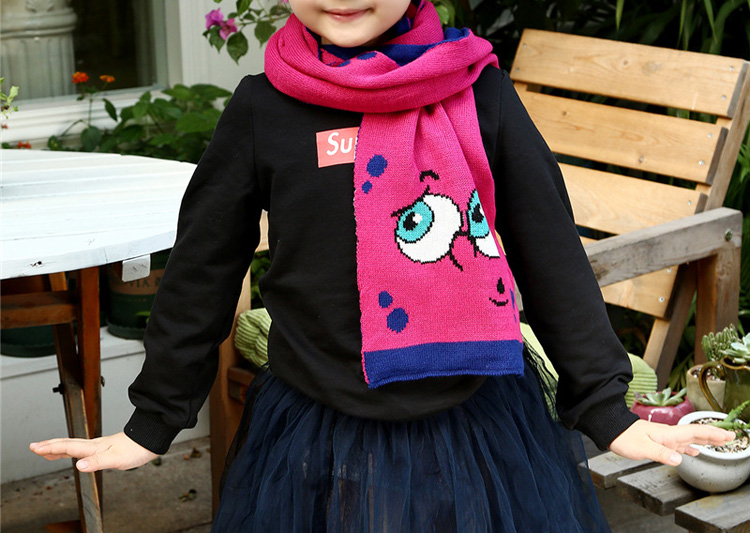 Kids jacquard knitted scarf wholesale
