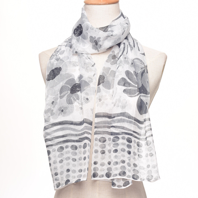 Floral print polyester scarf wholesale