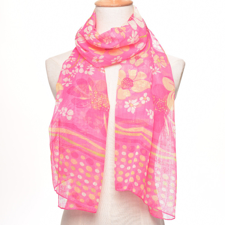 Floral print polyester scarf wholesale