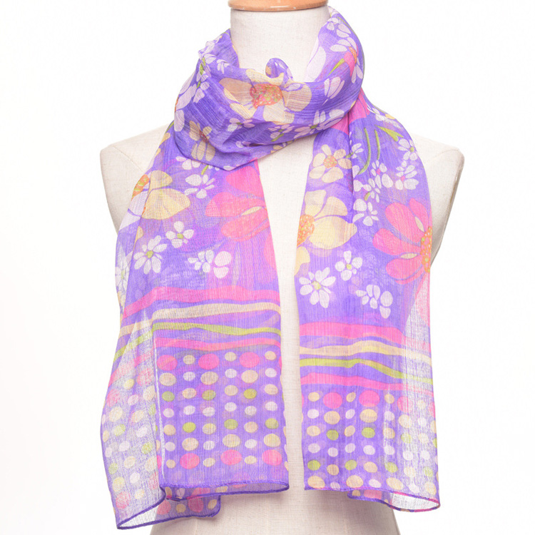 Floral print polyester scarf wholesale
