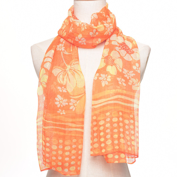 Floral print polyester scarf wholesale