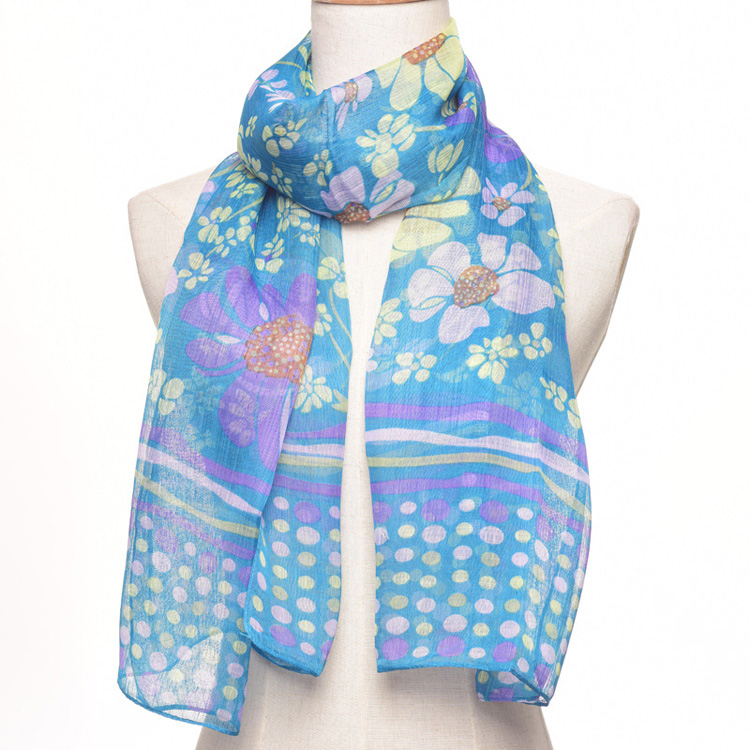 Floral print polyester scarf wholesale