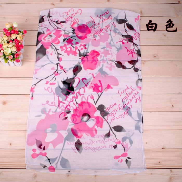 Long silk chiffon scarves