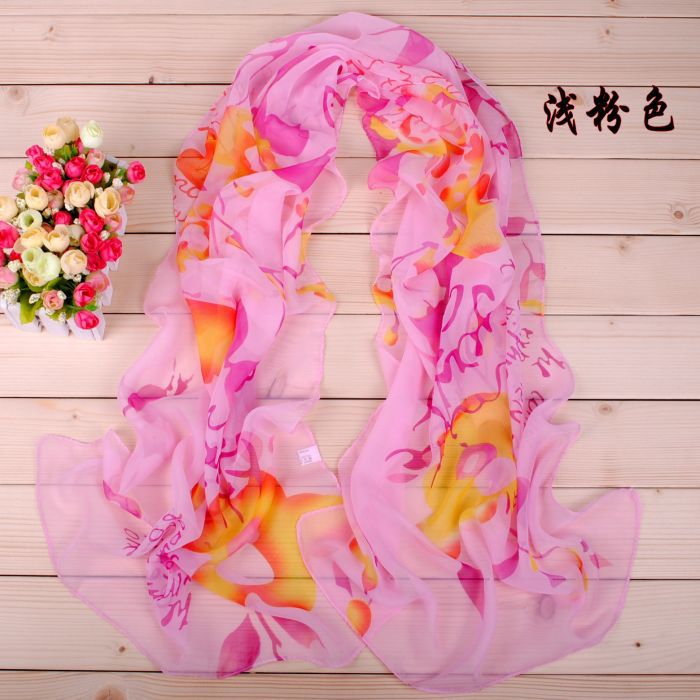 Long silk chiffon scarves