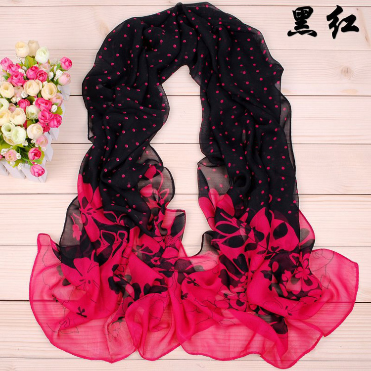 Wholesale polka dot silk scarf