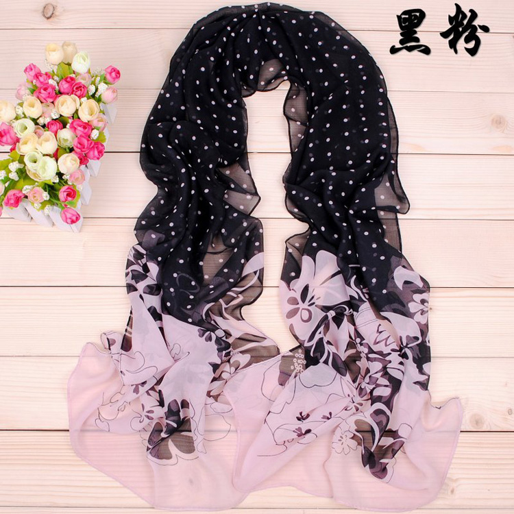 Wholesale polka dot silk scarf