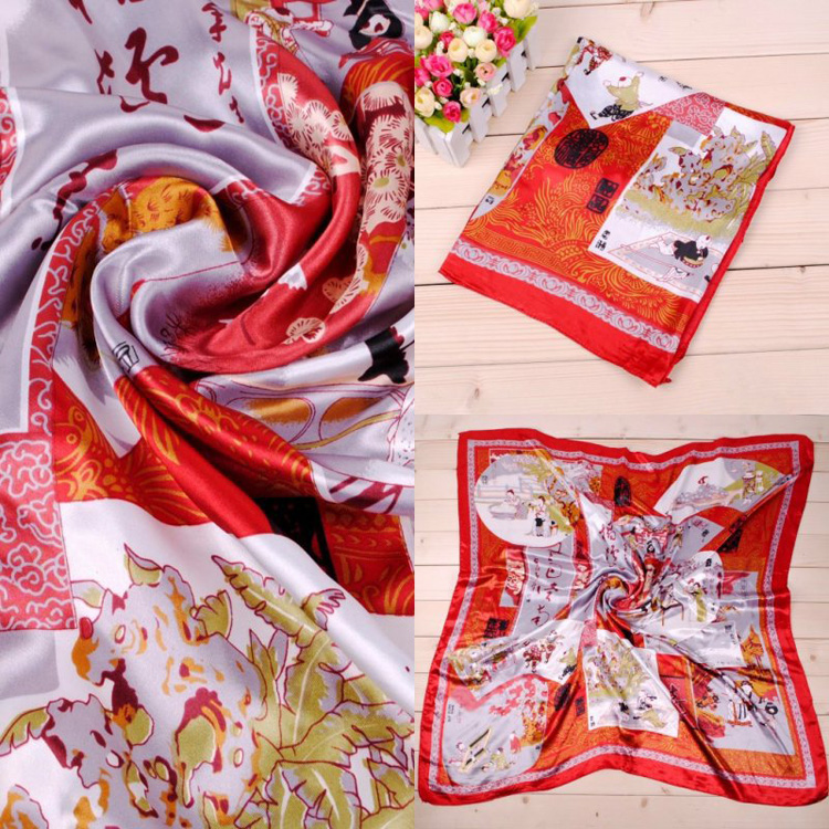 Retro head square scarves