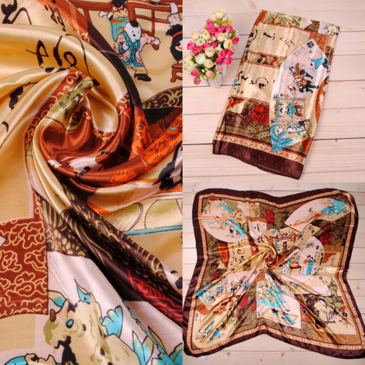 Retro head square scarves