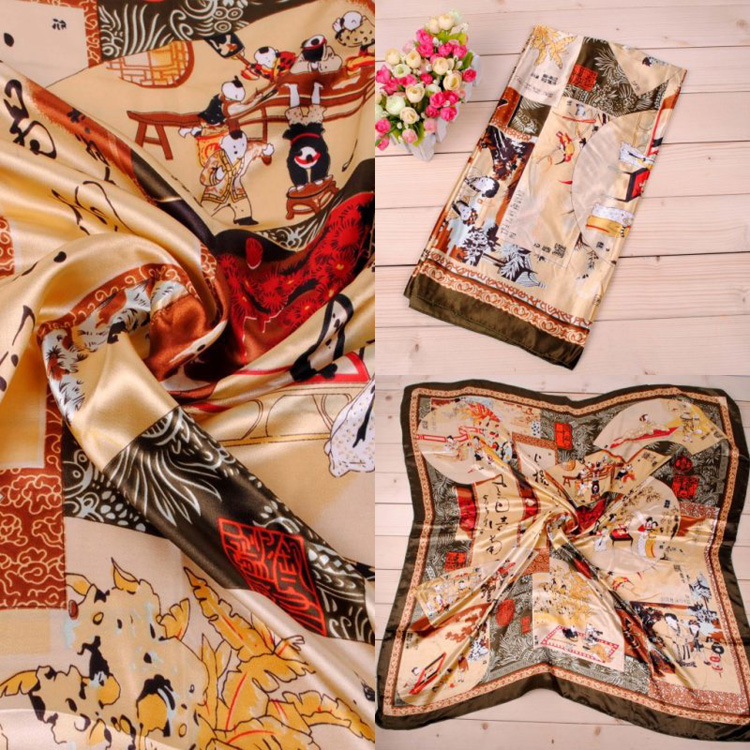 Retro head square scarves