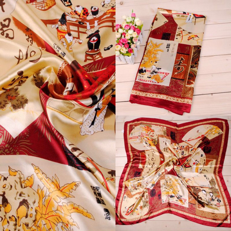 Retro head square scarves