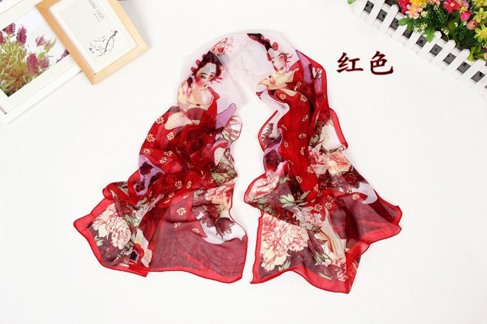 Women printed chiffon scarves
