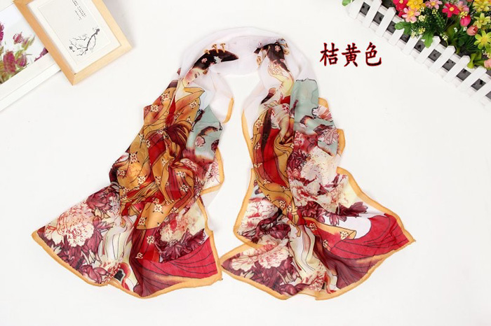 Women printed chiffon scarves