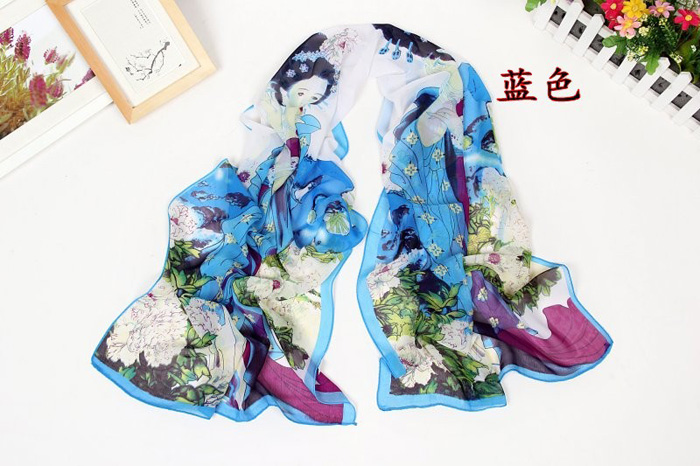 Women printed chiffon scarves