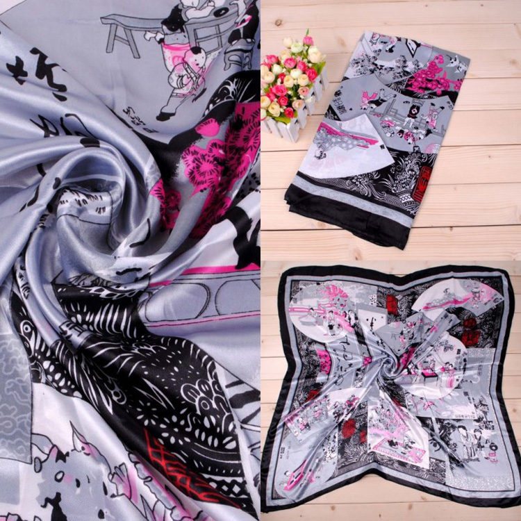 Retro head square scarves