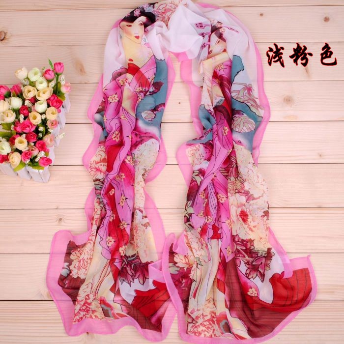 Women printed chiffon scarves