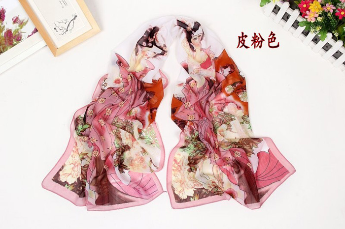 Women printed chiffon scarves