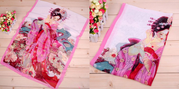 Women printed chiffon scarves