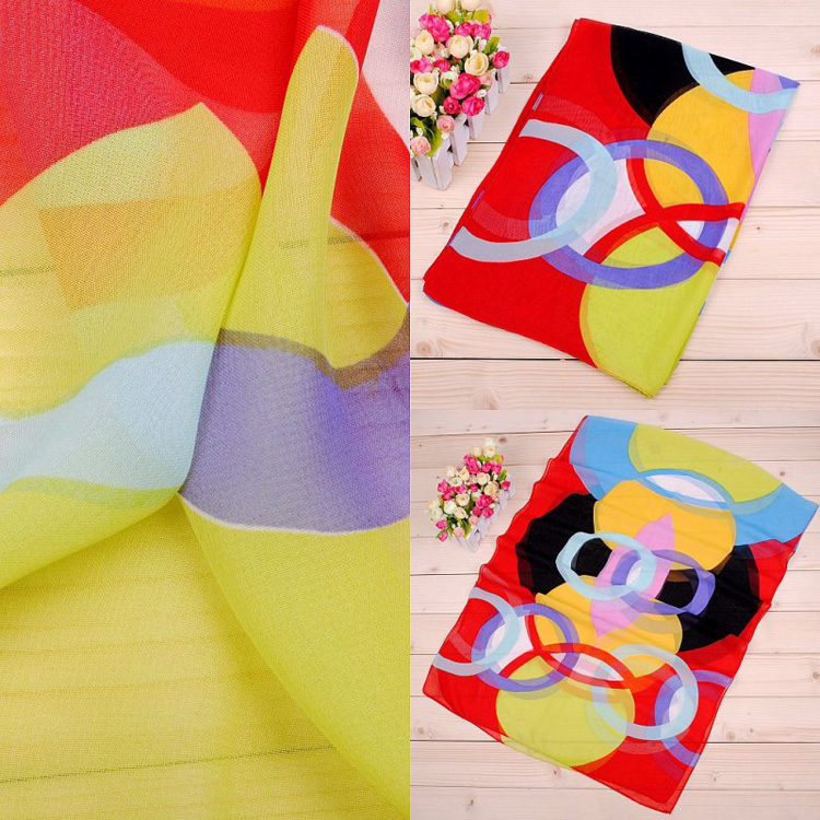 Plain silk chiffon scarf 