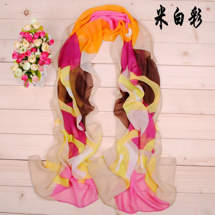 Plain silk chiffon scarf 
