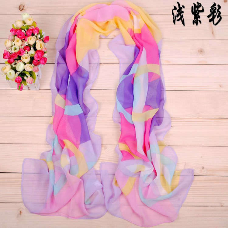 Plain silk chiffon scarf 