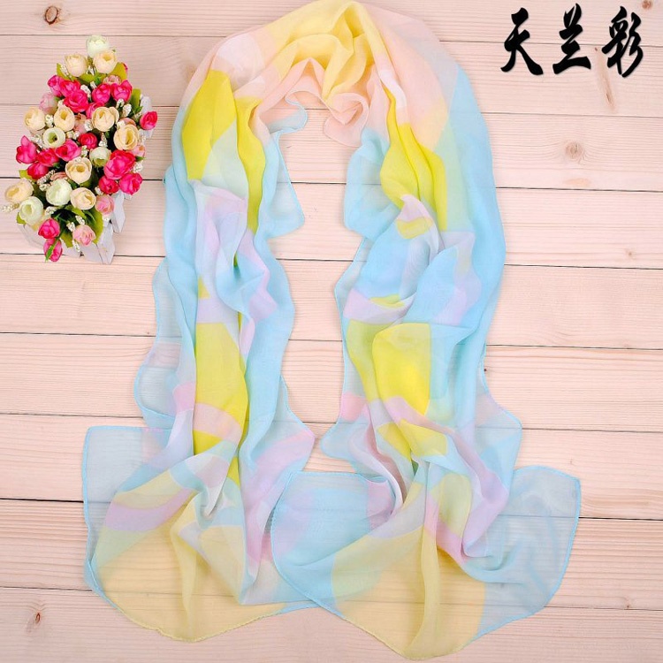 Plain silk chiffon scarf 