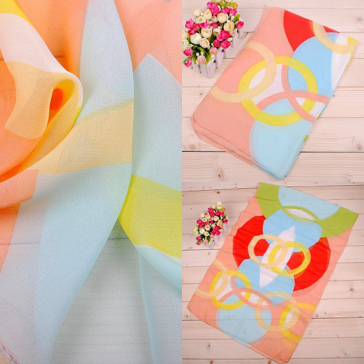 Plain silk chiffon scarf 