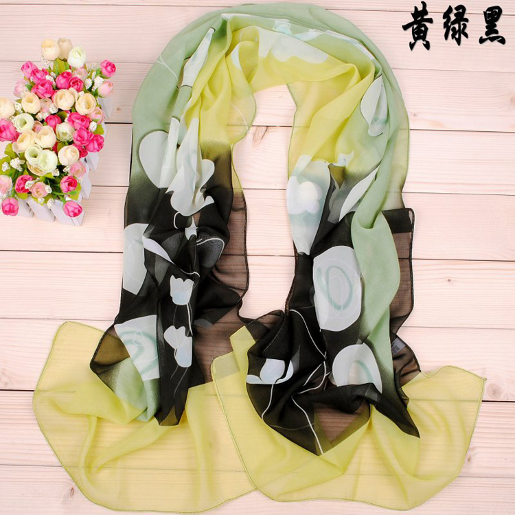 Chiffon silk printed women scarves