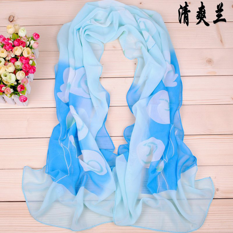 Chiffon silk printed women scarves