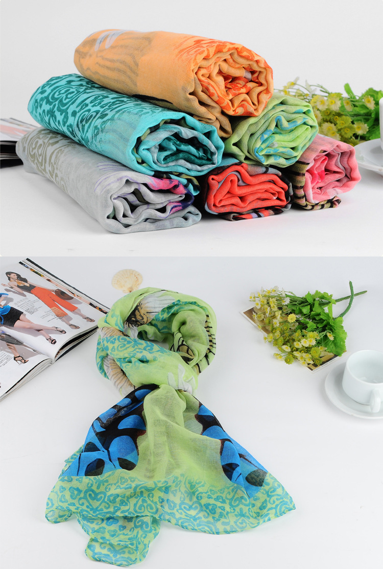 olesale floral voile scarves