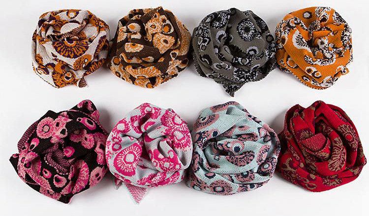 Womens knitted wool scarves
