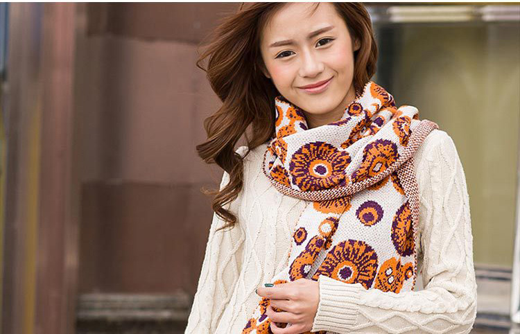 Womens knitted wool scarves